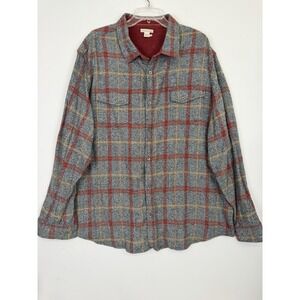 Carbon2Cobalt Flannel Plaid Long Sleeve Button‎ Up Shirt Men size XXL Cotton